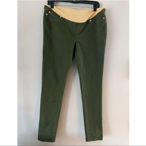 Green Maternity Pants Full Pannel Stretchy Comfort